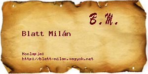 Blatt Milán névjegykártya