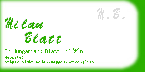 milan blatt business card